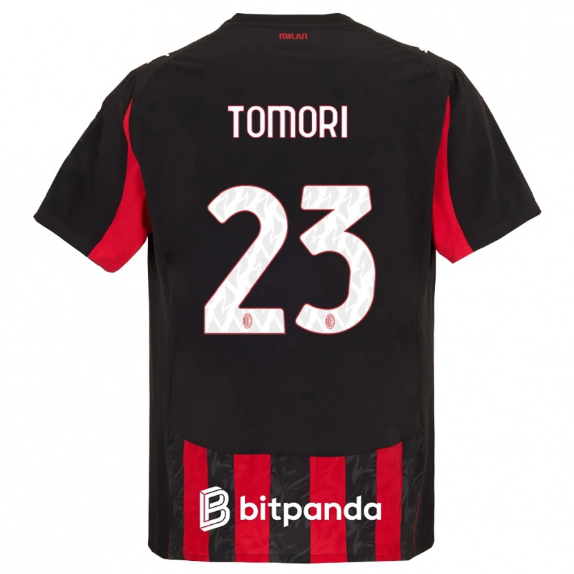 Danxen Kvinnor Fikayo Tomori #23 Röd Svart Hemmatröja Matchtröjor 2025/26 Tröjor T-Tröja