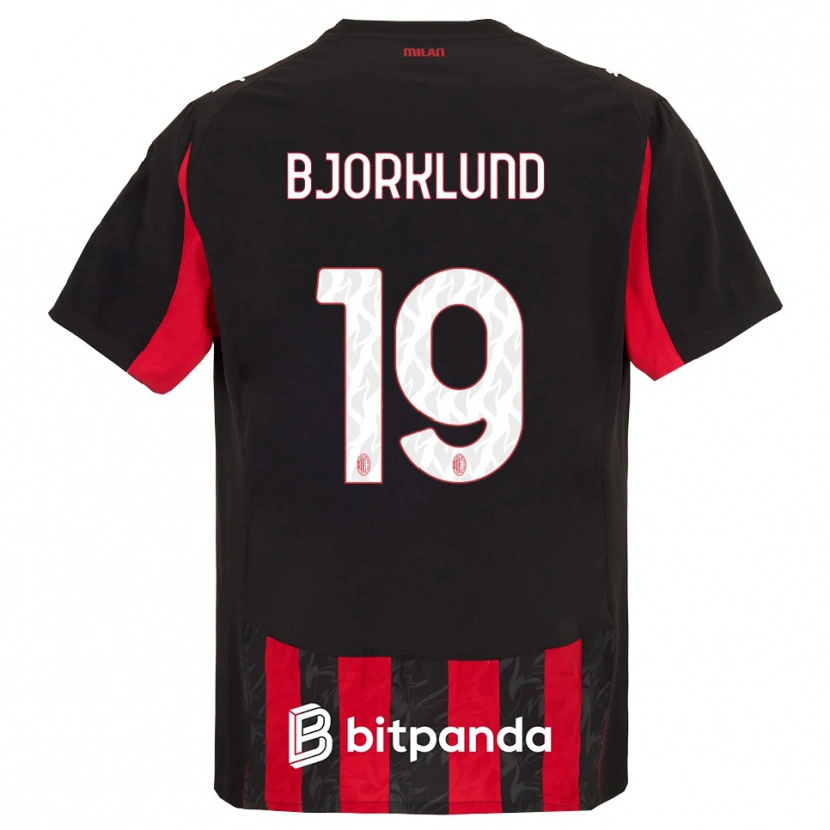 Danxen Kvinnor Lukas Bjorklund #19 Röd Svart Hemmatröja Matchtröjor 2025/26 Tröjor T-Tröja