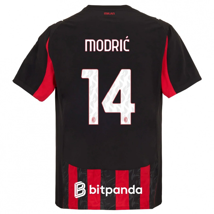 Danxen Kvinnor Luka Modrić #14 Röd Svart Hemmatröja Matchtröjor 2025/26 Tröjor T-Tröja