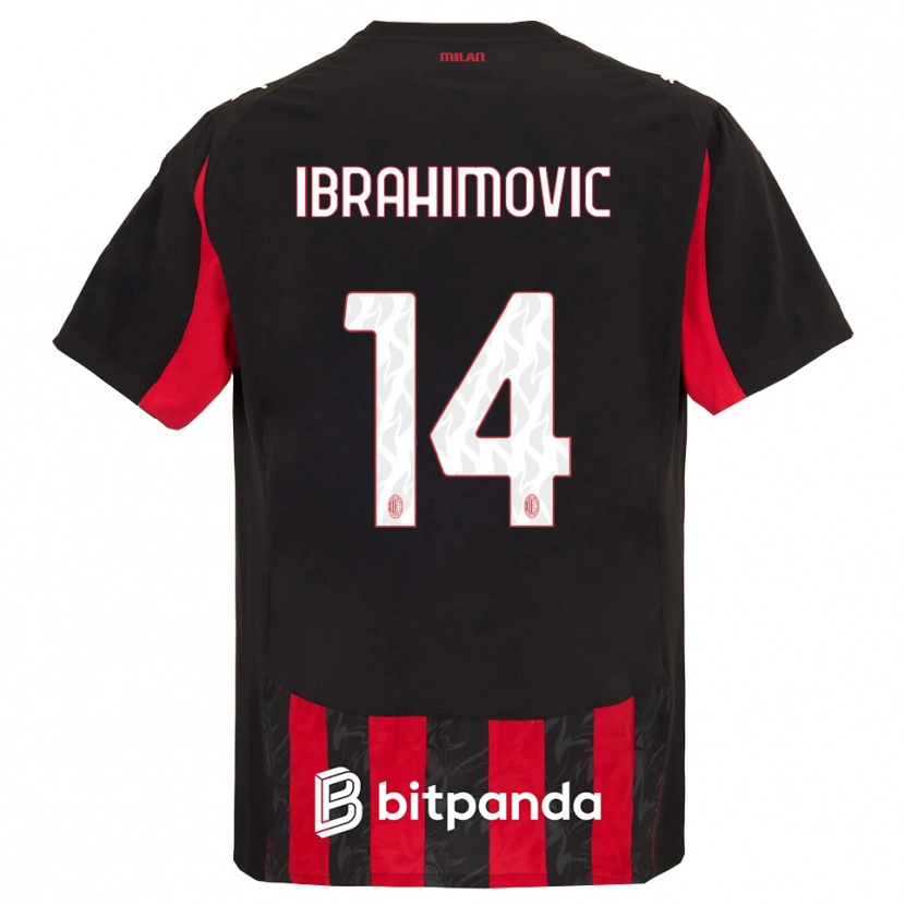 Danxen Kvinnor Vincent Ibrahimović #14 Röd Svart Hemmatröja Matchtröjor 2025/26 Tröjor T-Tröja