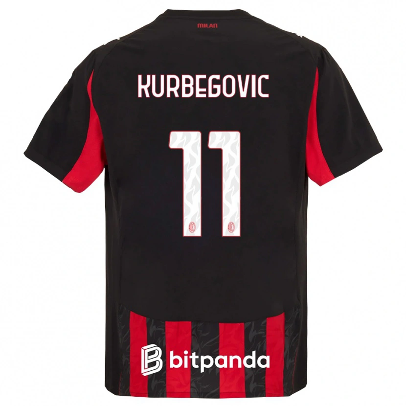 Danxen Kvinnor Dino Kurbegovic #11 Röd Svart Hemmatröja Matchtröjor 2025/26 Tröjor T-Tröja