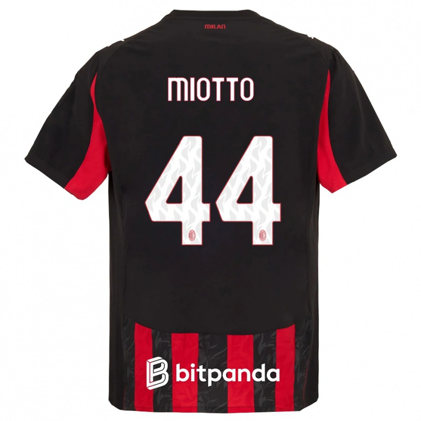 Danxen Kvinnor Giorgia Miotto #44 Röd Svart Hemmatröja Matchtröjor 2025/26 Tröjor T-Tröja
