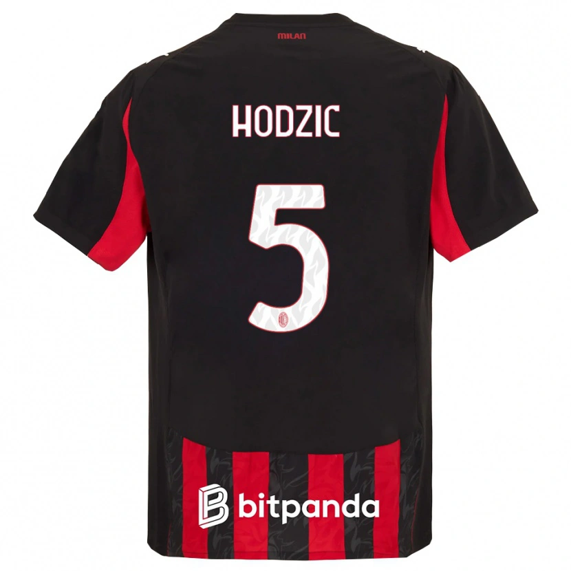 Danxen Kvinnor Demirel Hodzic #5 Röd Svart Hemmatröja Matchtröjor 2025/26 Tröjor T-Tröja