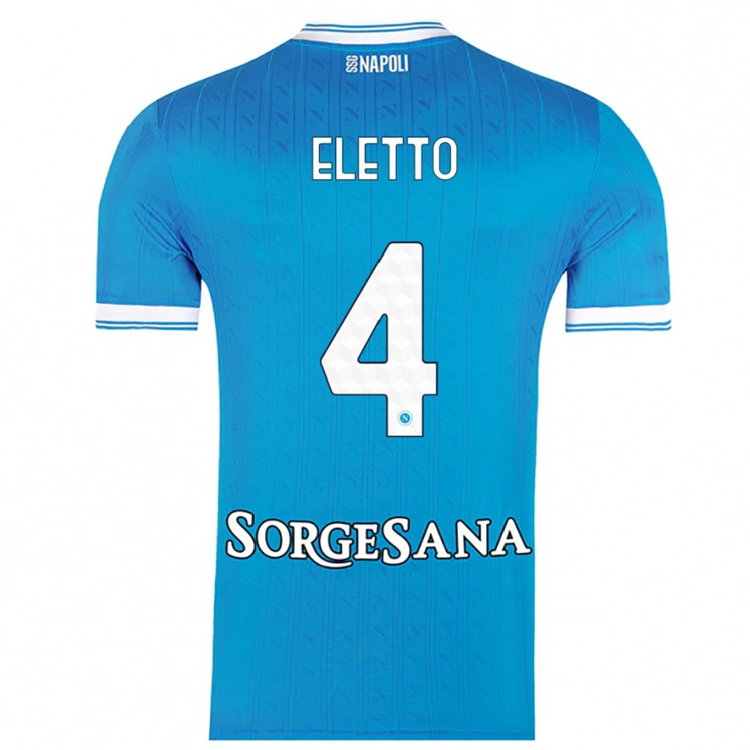 Danxen Kvinnor Francesco Eletto #4 Himmelsblå Vit Hemmatröja Matchtröjor 2025/26 Tröjor T-Tröja