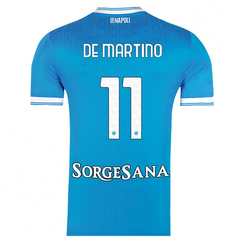 Danxen Kvinnor Giuseppe De Martino #11 Himmelsblå Vit Hemmatröja Matchtröjor 2025/26 Tröjor T-Tröja