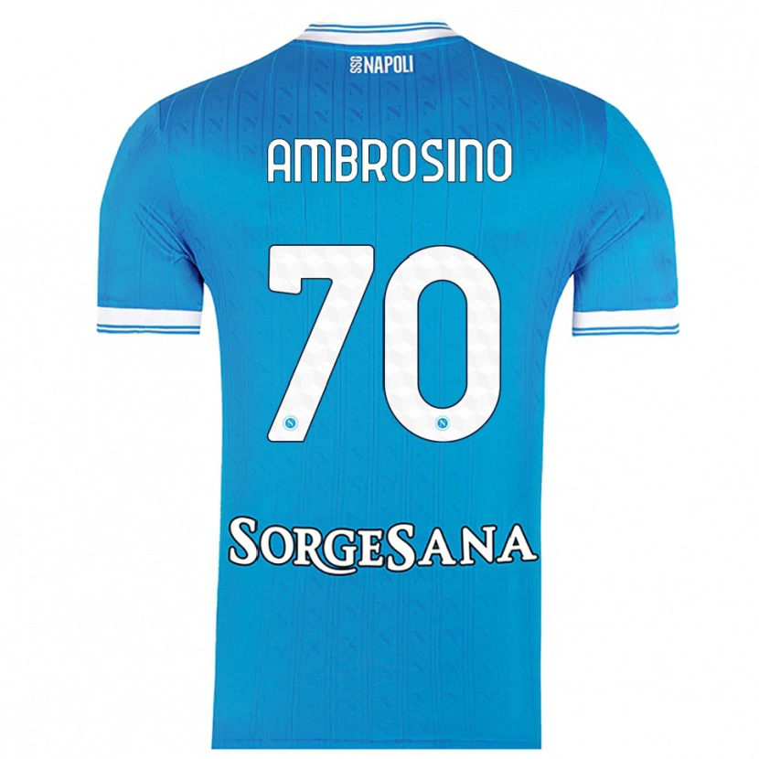 Danxen Kvinnor Giuseppe Ambrosino #70 Himmelsblå Vit Hemmatröja Matchtröjor 2025/26 Tröjor T-Tröja