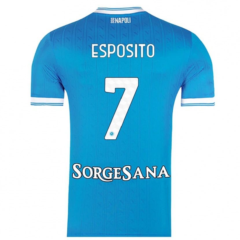 Danxen Kvinnor Luigi Esposito #7 Himmelsblå Vit Hemmatröja Matchtröjor 2025/26 Tröjor T-Tröja
