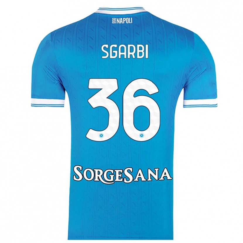 Danxen Kvinnor Lorenzo Sgarbi #36 Himmelsblå Vit Hemmatröja Matchtröjor 2025/26 Tröjor T-Tröja