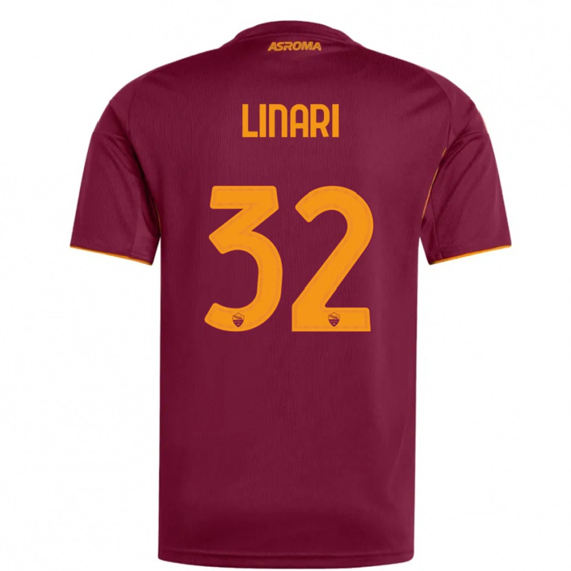 Danxen Kvinnor Elena Linari #32 Vinröd Orange Hemmatröja Matchtröjor 2025/26 Tröjor T-Tröja