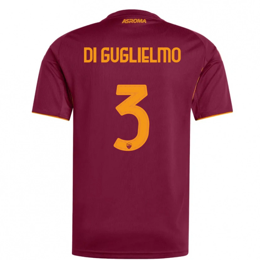 Danxen Kvinnor Lucia Di Guglielmo #3 Vinröd Orange Hemmatröja Matchtröjor 2025/26 Tröjor T-Tröja