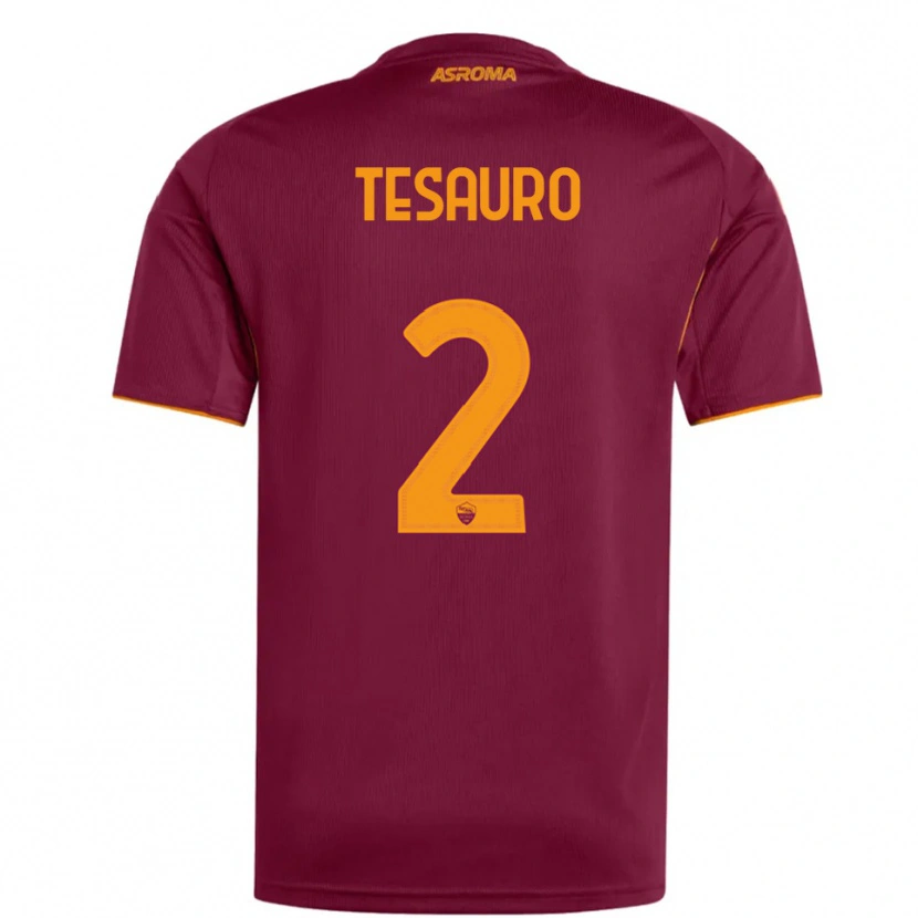 Danxen Kvinnor Emanuele Tesauro #2 Vinröd Orange Hemmatröja Matchtröjor 2025/26 Tröjor T-Tröja