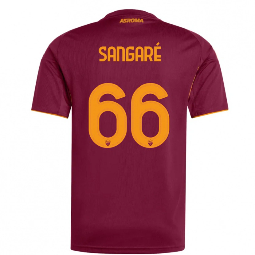 Danxen Kvinnor Buba Sangaré #66 Vinröd Orange Hemmatröja Matchtröjor 2025/26 Tröjor T-Tröja