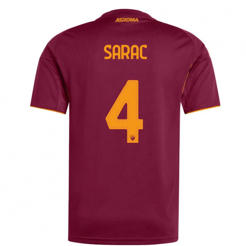 Danxen Kvinnor Pavle Sarac #4 Vinröd Orange Hemmatröja Matchtröjor 2025/26 Tröjor T-Tröja
