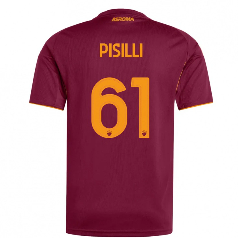 Danxen Kvinnor Niccolò Pisilli #61 Vinröd Orange Hemmatröja Matchtröjor 2025/26 Tröjor T-Tröja