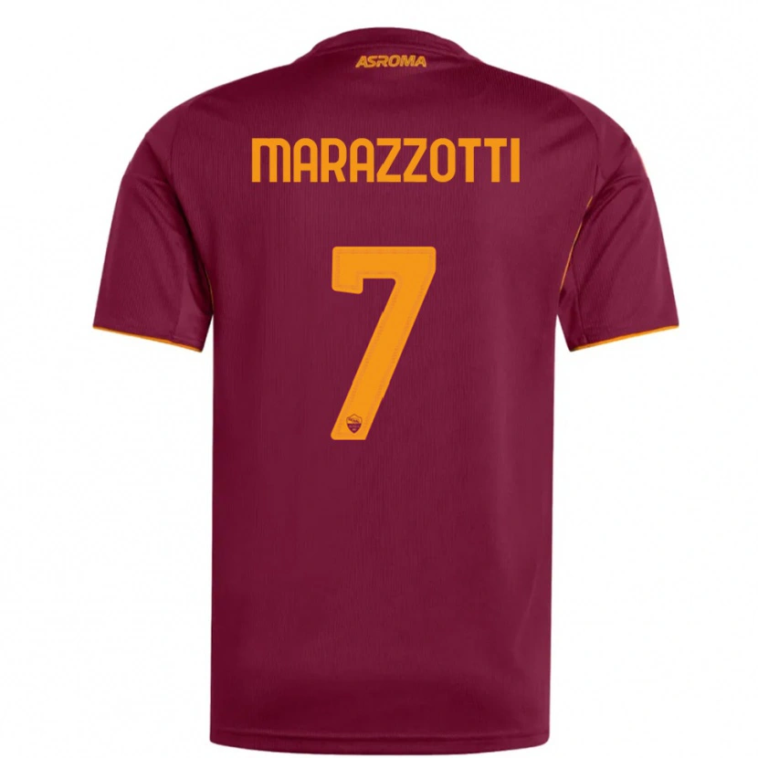 Danxen Kvinnor Fabrizio Marazzotti #7 Vinröd Orange Hemmatröja Matchtröjor 2025/26 Tröjor T-Tröja