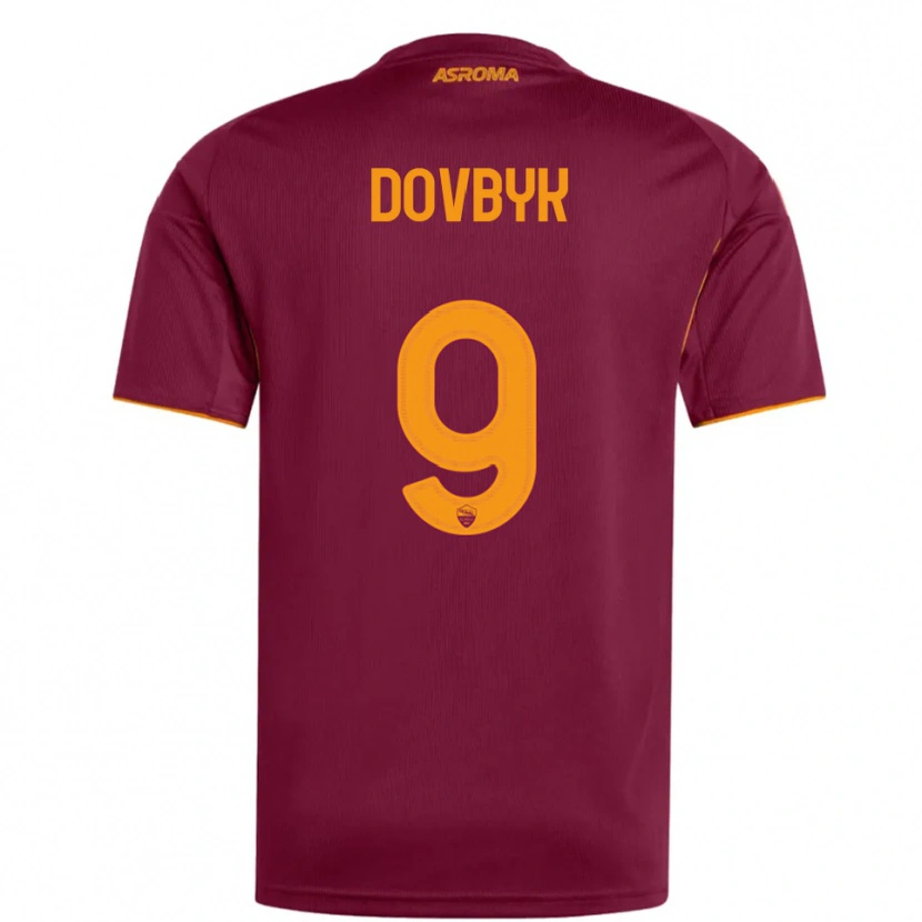 Danxen Kvinnor Artem Dovbyk #9 Vinröd Orange Hemmatröja Matchtröjor 2025/26 Tröjor T-Tröja