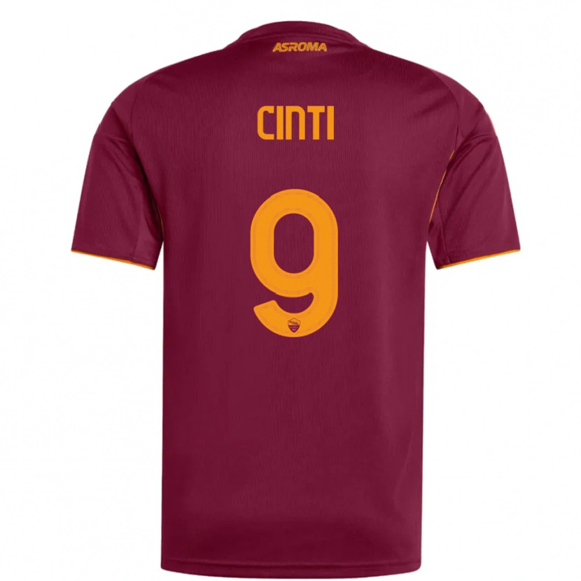Danxen Kvinnor Valerio Cinti #9 Vinröd Orange Hemmatröja Matchtröjor 2025/26 Tröjor T-Tröja
