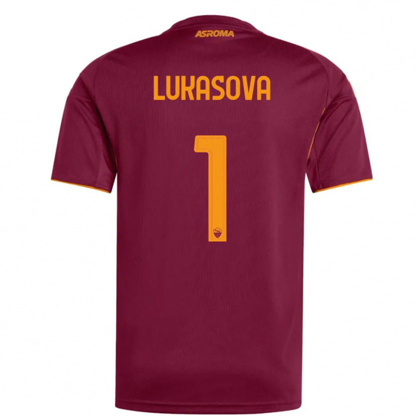 Danxen Kvinnor Olivie Lukášová #1 Vinröd Orange Hemmatröja Matchtröjor 2025/26 Tröjor T-Tröja