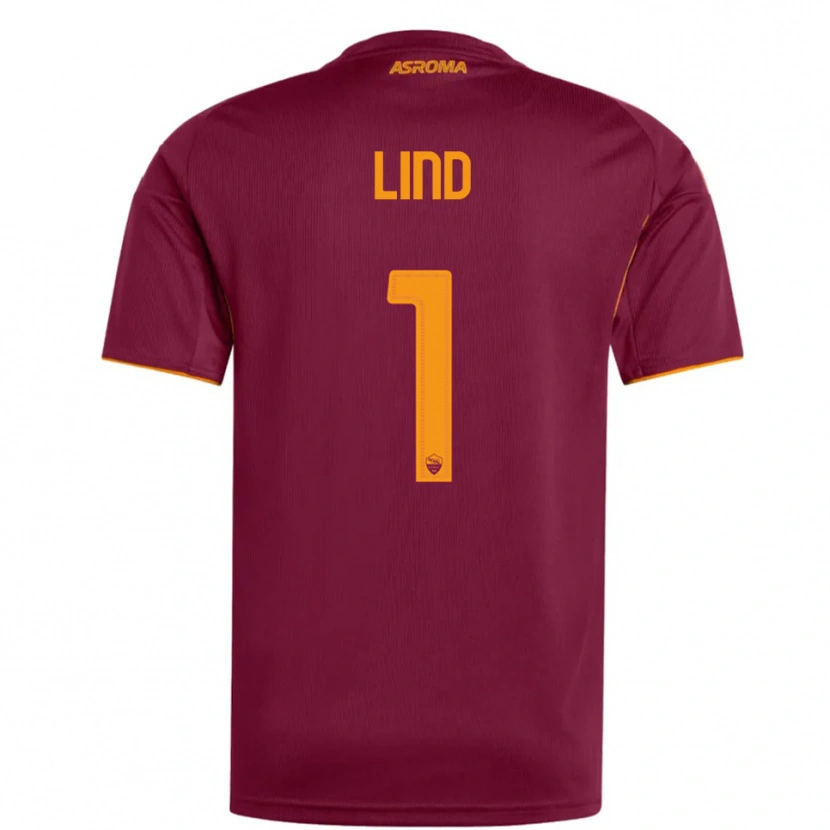 Danxen Kvinnor Emma Lind #1 Vinröd Orange Hemmatröja Matchtröjor 2025/26 Tröjor T-Tröja