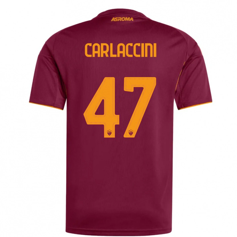 Danxen Kvinnor Samuele Carlaccini #47 Vinröd Orange Hemmatröja Matchtröjor 2025/26 Tröjor T-Tröja