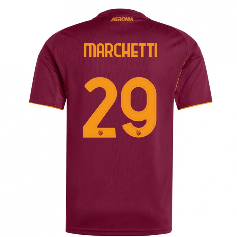 Danxen Kvinnor Tommaso Marchetti #29 Vinröd Orange Hemmatröja Matchtröjor 2025/26 Tröjor T-Tröja