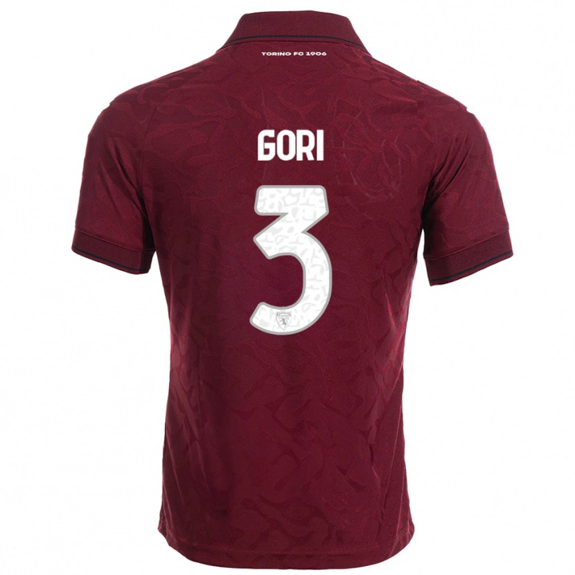 Danxen Kvinnor Gabriele Gori #3 Vinröd Vit Hemmatröja Matchtröjor 2025/26 Tröjor T-Tröja