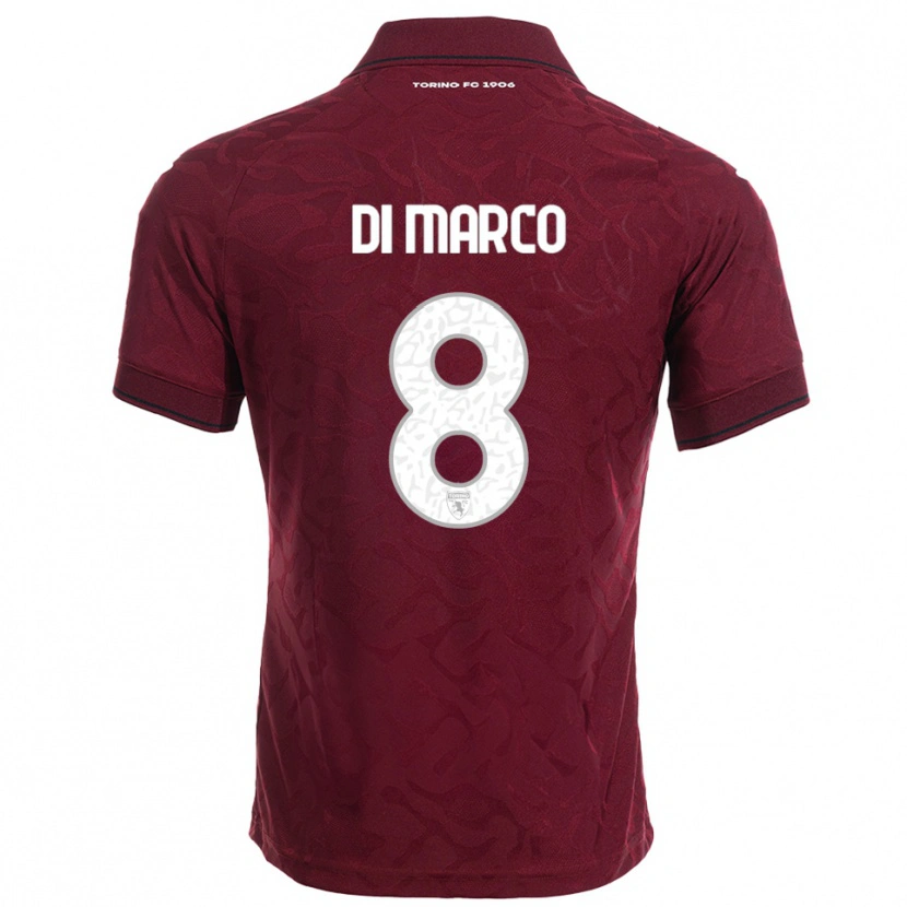 Danxen Kvinnor Tommaso Di Marco #8 Vinröd Vit Hemmatröja Matchtröjor 2025/26 Tröjor T-Tröja
