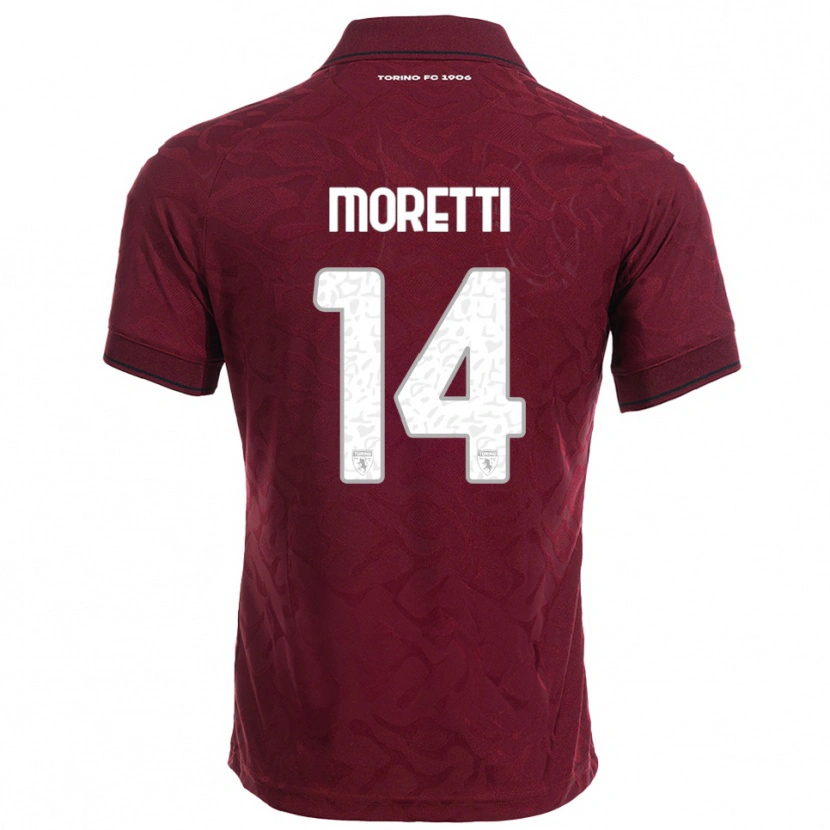 Danxen Kvinnor Matias Moretti #14 Vinröd Vit Hemmatröja Matchtröjor 2025/26 Tröjor T-Tröja