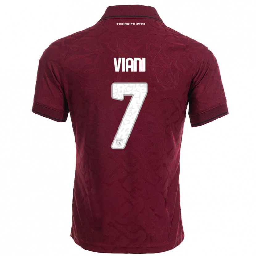 Danxen Kvinnor Pietro Viani #7 Vinröd Vit Hemmatröja Matchtröjor 2025/26 Tröjor T-Tröja