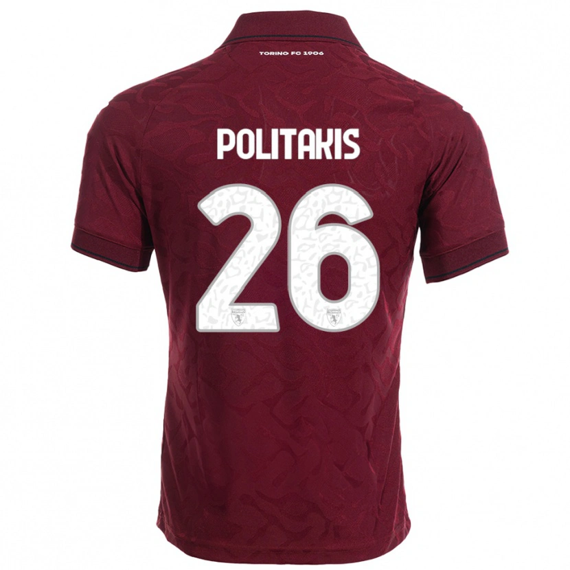 Danxen Kvinnor Grigorios Politakis #26 Vinröd Vit Hemmatröja Matchtröjor 2025/26 Tröjor T-Tröja