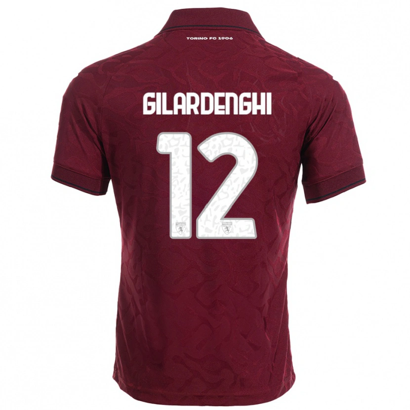 Danxen Kvinnor Riccardo Gilardenghi #12 Vinröd Vit Hemmatröja Matchtröjor 2025/26 Tröjor T-Tröja