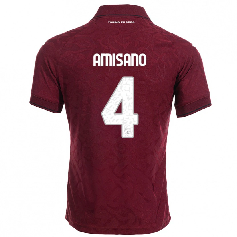 Danxen Kvinnor Manuel Amisano #4 Vinröd Vit Hemmatröja Matchtröjor 2025/26 Tröjor T-Tröja