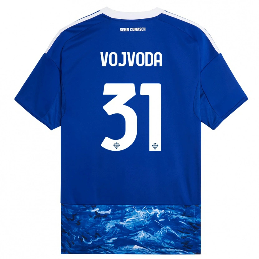 Danxen Kvinnor Mërgim Vojvoda #31 Blå Vit Hemmatröja Matchtröjor 2025/26 Tröjor T-Tröja