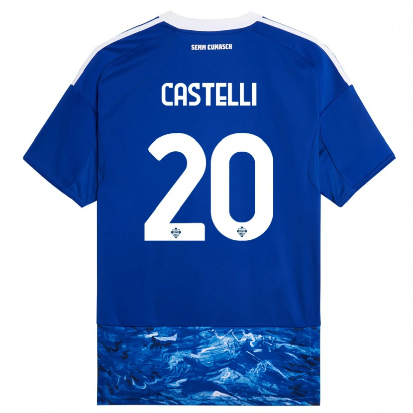 Danxen Kvinnor Matteo Castelli #20 Blå Vit Hemmatröja Matchtröjor 2025/26 Tröjor T-Tröja
