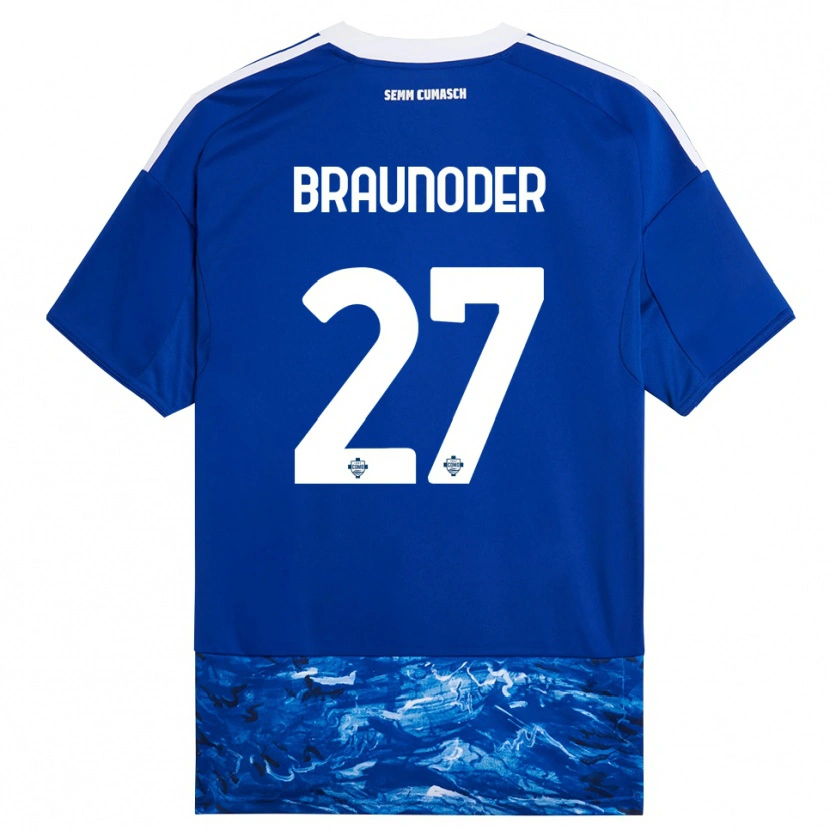 Danxen Kvinnor Matthias Braunöder #27 Blå Vit Hemmatröja Matchtröjor 2025/26 Tröjor T-Tröja