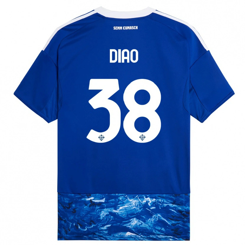 Danxen Kvinnor Assane Diao #38 Blå Vit Hemmatröja Matchtröjor 2025/26 Tröjor T-Tröja