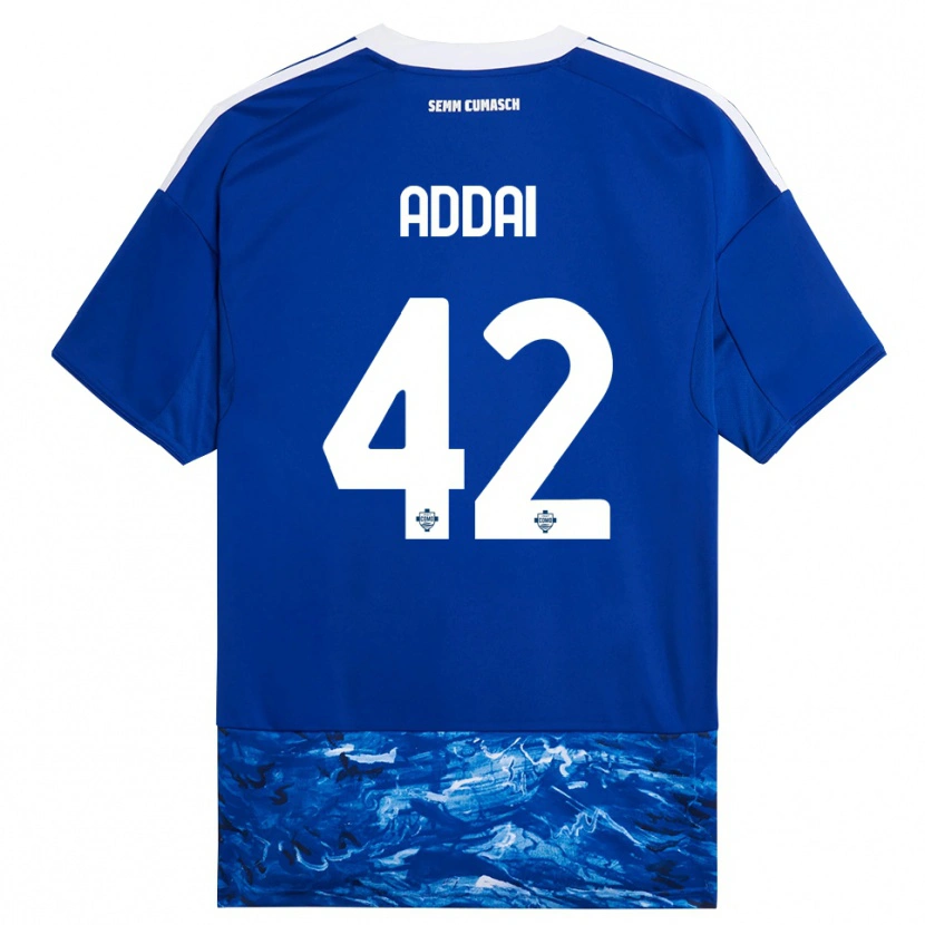 Danxen Kvinnor Jayden Addai #42 Blå Vit Hemmatröja Matchtröjor 2025/26 Tröjor T-Tröja