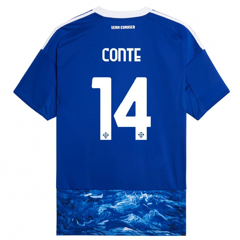 Danxen Kvinnor Federico Conte #14 Blå Vit Hemmatröja Matchtröjor 2025/26 Tröjor T-Tröja