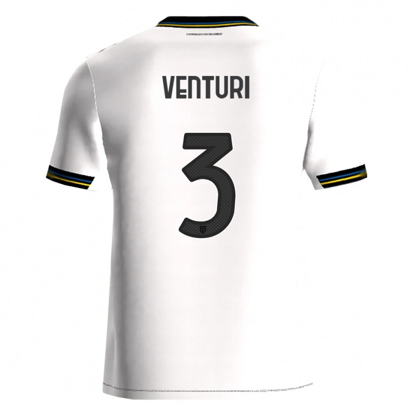 Danxen Kvinnor Edoardo Venturi #3 Vit Svart Hemmatröja Matchtröjor 2025/26 Tröjor T-Tröja