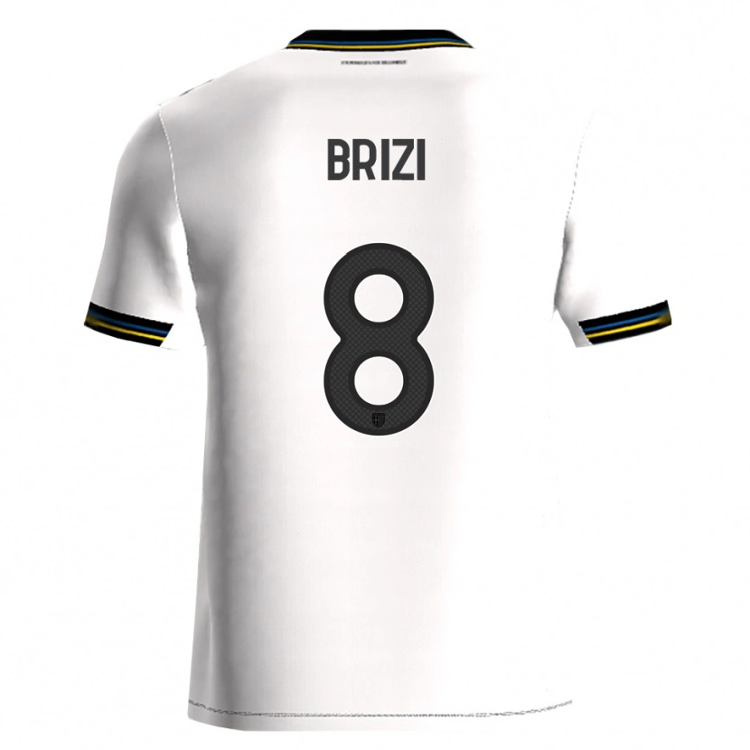 Danxen Kvinnor Andrea Brizi #8 Vit Svart Hemmatröja Matchtröjor 2025/26 Tröjor T-Tröja