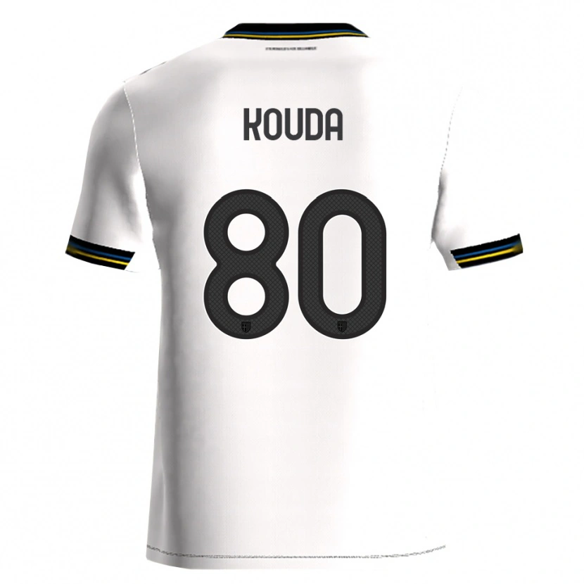 Danxen Kvinnor Rachid Kouda #80 Vit Svart Hemmatröja Matchtröjor 2025/26 Tröjor T-Tröja
