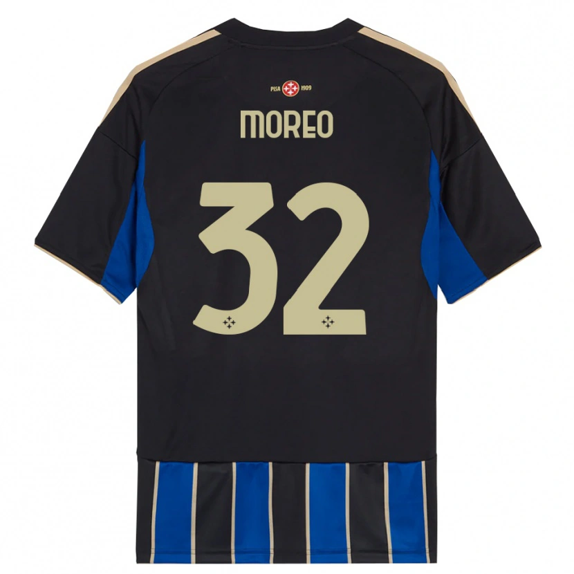 Danxen Kvinnor Stefano Moreo #32 Svart Blå Hemmatröja Matchtröjor 2025/26 Tröjor T-Tröja