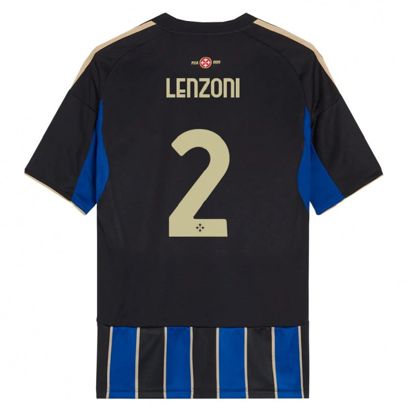 Danxen Kvinnor Samuele Lenzoni #2 Svart Blå Hemmatröja Matchtröjor 2025/26 Tröjor T-Tröja