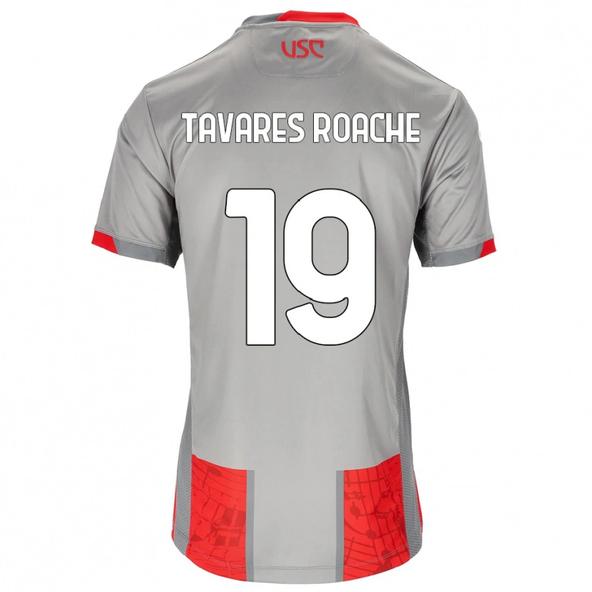 Danxen Kvinnor Carter Tavares Roache #19 Röd Grå Hemmatröja Matchtröjor 2025/26 Tröjor T-Tröja
