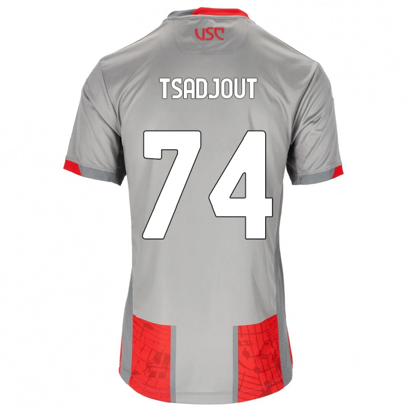 Danxen Kvinnor Frank Tsadjout #74 Röd Grå Hemmatröja Matchtröjor 2025/26 Tröjor T-Tröja