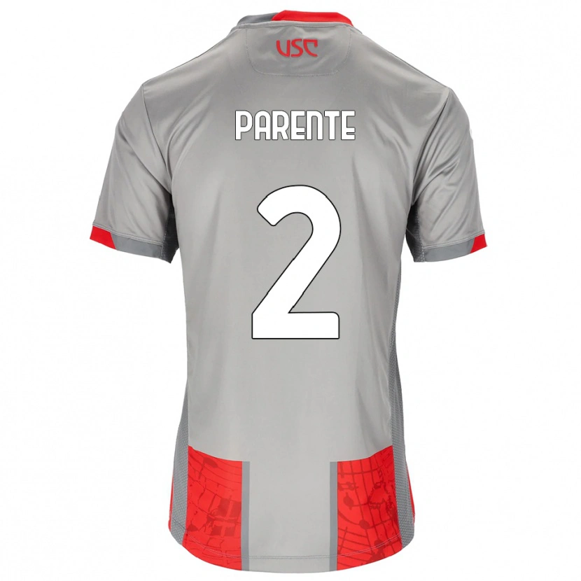 Danxen Kvinnor Mattia Parente #2 Röd Grå Hemmatröja Matchtröjor 2025/26 Tröjor T-Tröja
