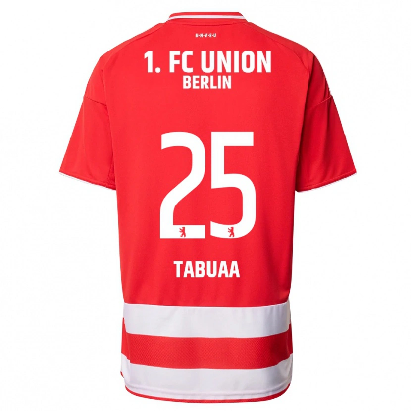 Danxen Kvinnor Stephen Tabuaa #25 Röd Vit Hemmatröja Matchtröjor 2025/26 Tröjor T-Tröja