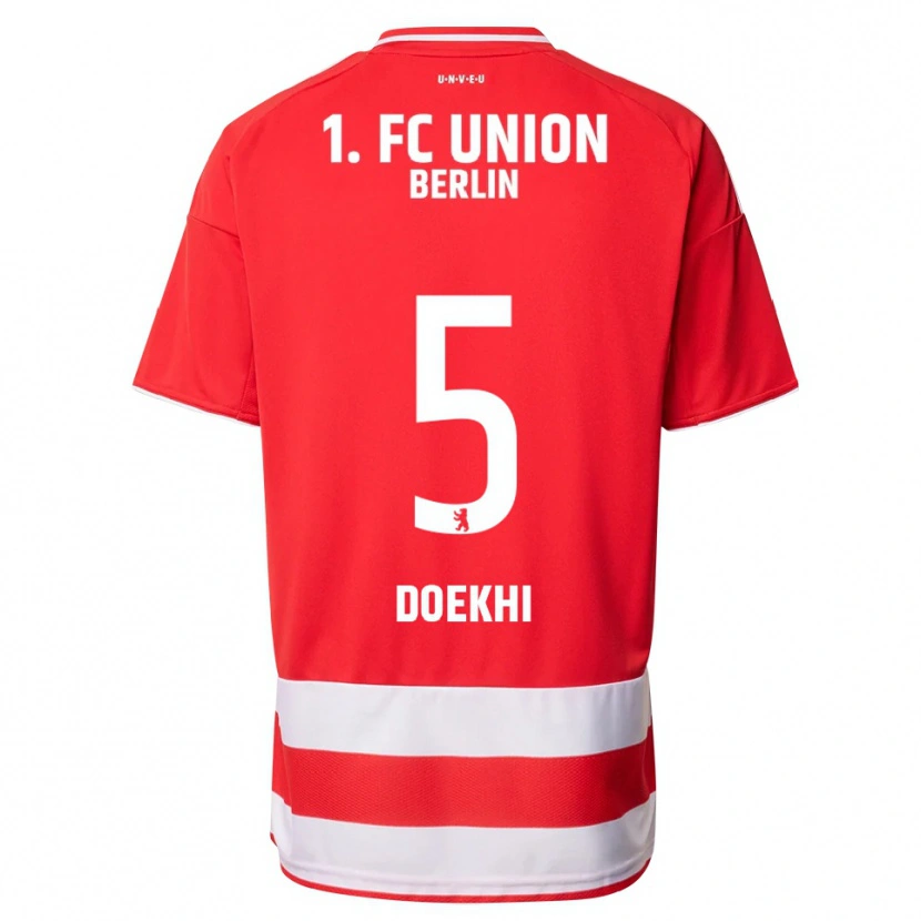 Danxen Kvinnor Danilho Doekhi #5 Röd Vit Hemmatröja Matchtröjor 2025/26 Tröjor T-Tröja