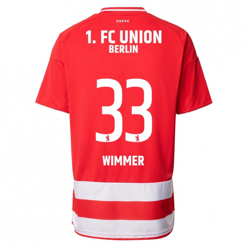 Danxen Kvinnor Pauline Wimmer #33 Röd Vit Hemmatröja Matchtröjor 2025/26 Tröjor T-Tröja