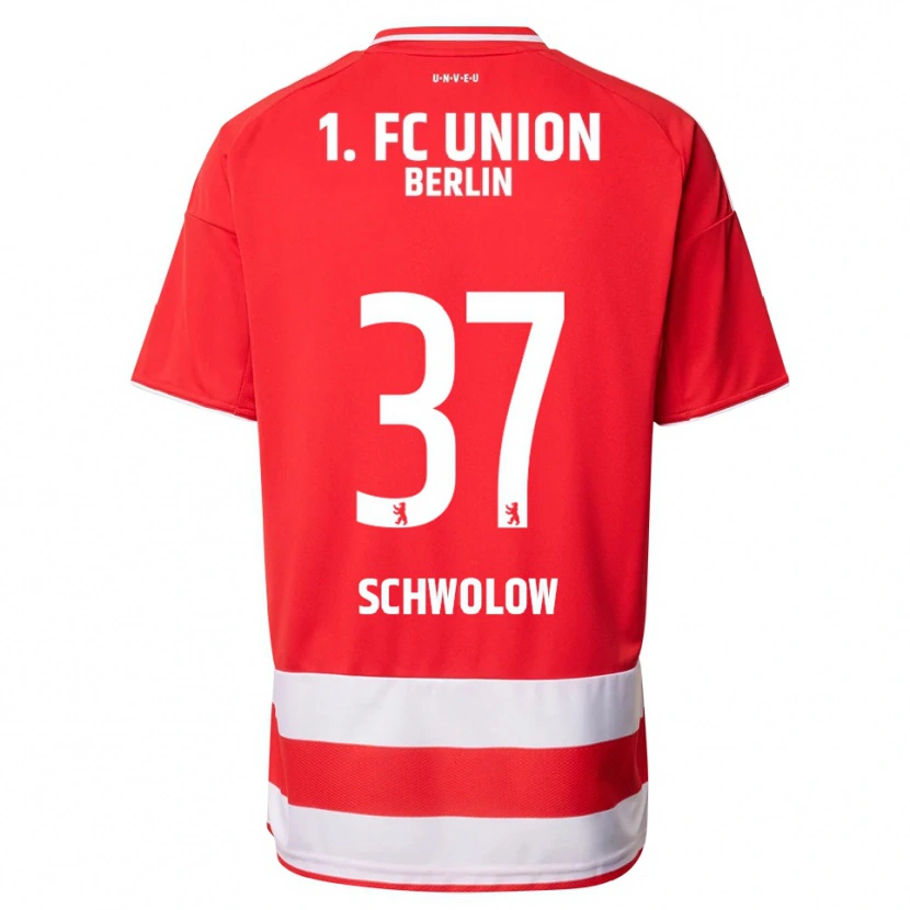 Danxen Kvinnor Alexander Schwolow #37 Röd Vit Hemmatröja Matchtröjor 2025/26 Tröjor T-Tröja